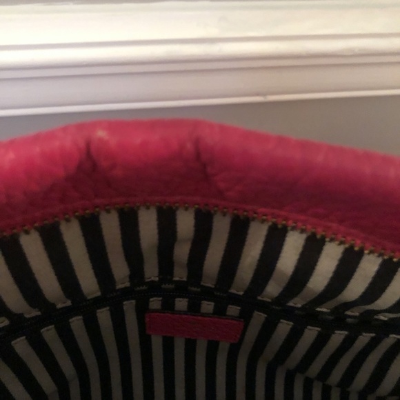 Kate Spade Dark Pink Leather Handbag with Tassel Zipper - Picture 8 of 10